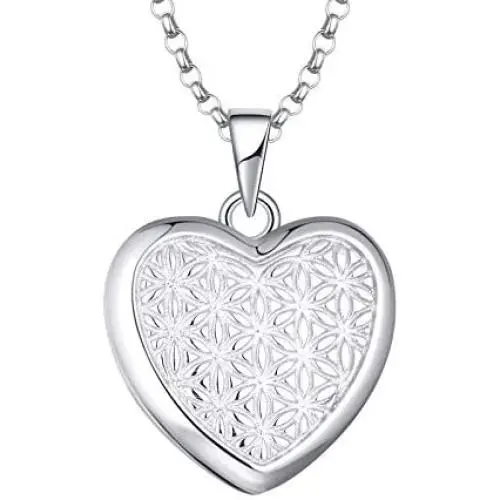 JO WISDOM Flower of Life Necklace,925 Sterling Silver Family Coin Pendant Necklace
