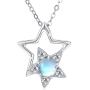 Star Necklace 925 Sterling Silver Moonstone Star Necklace Rainbow Synthetic Moonstone Necklace Moonstone Jewelry Mother Day Gift for Women Daughter Girlfriend