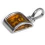 Sterling Silver Baltic Amber Rectangular Stud Earrings Necklace 18 Inches