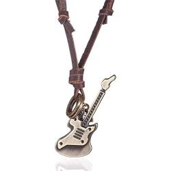 COOSTUFF ANNA Genuine Leather Necklaces Adjustable Rope Mens Punk Rock Jewelry Pendant Necklace & Choker