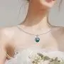 BEWE Love Heart Necklace for Women Purple Swarovski Heart Crystal with 18 Real Gold Plated Dainty Chain Princess for Girls Women, Adjustable Chain