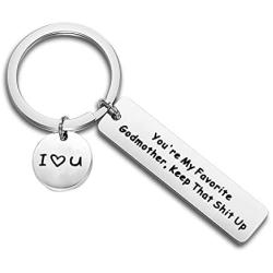 FOTAP Funny Godmother Gift You‘re My Favorite Godmother Keychain Christening Gift First Communion Gift