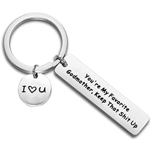 FOTAP Funny Godmother Gift You‘re My Favorite Godmother Keychain Christening Gift First Communion Gift