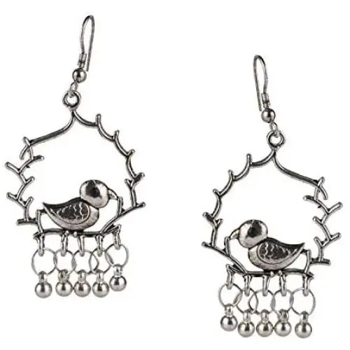 Efulgenz Boho Vintage Antique Ethnic Gypsy Tribal Indian Oxidized Silver Bird Dangle Jewelry Earrings Set Efulgenz Boho Vintage Antique Ethnic Gypsy Tribal Indian Oxidized Silver Bird Dangle Jewelry Earrings Set