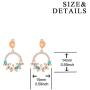 AOBOCO Circle Earrings Sterling Silver Simulated Aquamarine Earrings Embellished with Multicolor Crystals from Austria, Hypoallergenic Rose Gold Earrings, Fine Flower Jewelry Gifts for Women