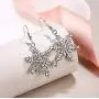 EVER FAITH Austrian Crystal Winter Party Snowflake Pierced Hook Dangle Earrings Clear EVER FAITH Austrian Crystal Winter Party Snowflake Pierced Hook Dangle Earrings Clear
