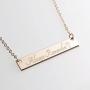 Customizable Your Name Bar Necklace Custom Jewelry Plated in 16k Rose Gold - Personalized Engraved Accessories for Wedding, Birthday, Graduation, Mothers Day, Christmas - With Present Box