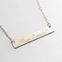 Customizable Your Name Bar Necklace Custom Jewelry Plated in 16k Rose Gold - Personalized Engraved Accessories for Wedding, Birthday, Graduation, Mothers Day, Christmas - With Present Box Customizable Your Name Bar Necklace Custom Jewelry Plated in 16k Rose Gold - Personalized Engraved Accessories for Wedding, Birthday, Graduation, Mothers Day, Christmas - With Present Box