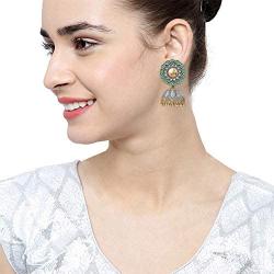 Aheli Afghan Bohemian Oxidized Flower Shape Jhumki Jhumka Earrings Ethnic Party Antique Jewelry for Indian Women Girls