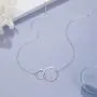 Friendship for Eternity Necklace - Sterling Silver Interlocking Infinity 2 Circle Necklace Gift Jewelry for Best Friend