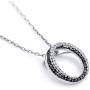 TJD 1/6 Carat Natural Diamond Pendant Necklace 925 Sterling Silver (H-I Color, I2-I3 Clarity) Circular Diamond Pendant Necklace for Women Diamond Jewelry Gifts for Women
