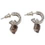 NOVICA Smoky Quartz .925 Sterling Silver Dangle Earrings Buddha Hoops