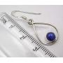 SilverStarJewel Navy Blue Lapis Lazuli Earrings 1.4'' 925 Sterling Silver New Jewelry
