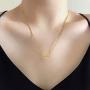 YSAHan Personalized Name Necklace Customized Initial Nameplate Pendant 18K Gold Plated Jewelry Birthday for Women Girls