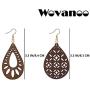 Wovanoo Wood Teardrop Earrings 2 Pairs Natural Wooden Dangle Earrings Gifts for Women Girls