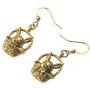 DOWAY Antique Gold Plated Basket Easter Bunny Rabbit Earrings Dangle Drop Metal Jewelry for Women Girls Classic Gift