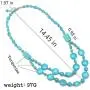 Campion Bohe Turquoises Layered Necklace Silver Beach Turquoise Necklaces Chain Beads Necklace Jewelry for Women and Girls