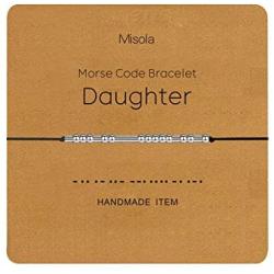 misola Morse Code Bracelet Adjustable Beads on Silk Cord Friendship Family Bracelet Gift for Her Women Best Friends Couples Teens Girl Funny Novelty Morris Jewelry