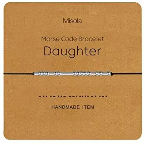 misola Morse Code Bracelet Adjustable Beads on Silk Cord Friendship Family Bracelet Gift for Her Women Best Friends Couples Teens Girl Funny Novelty Morris Jewelry misola Morse Code Bracelet Adjustable Beads on Silk Cord Friendship Family Bracelet Gift for Her Women Best Friends Couples Teens Girl Funny Novelty Morris Jewelry
