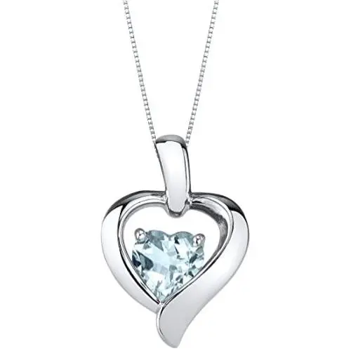 Sterling Silver Heart in Heart Pendant Necklace available in various colored stones Sterling Silver Heart in Heart Pendant Necklace available in various colored stones