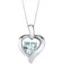 Sterling Silver Heart in Heart Pendant Necklace available in various colored stones Sterling Silver Heart in Heart Pendant Necklace available in various colored stones