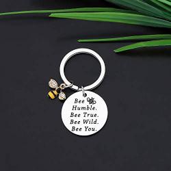 CYTING Bumble Bee Keychain Bee Humble Bee True Bee Wild Bee You Inspirational Keychain Bee Jewelry Motivational Gift