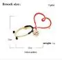 XUNER Nurse Stethoscope Pins Cuterus Heart-Shaped Pins Lapel Pin Personality Medical Jewelry for Women Nurse Accessories Gifts Hat Lapel Pins