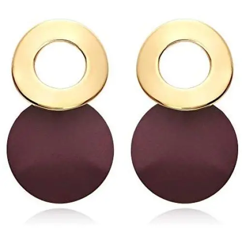 Viennois Round Curved Dangle Earrings with Matte Paint Discs for Women Jewelry Gift Viennois Round Curved Dangle Earrings with Matte Paint Discs for Women Jewelry Gift
