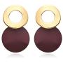 Viennois Round Curved Dangle Earrings with Matte Paint Discs for Women Jewelry Gift