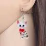 NEWEI Acrylic Anime Floral Cat Kitten Earrings Big Drop Dangle Animal Jewelry for Women Girls Party Gifts charm Decoration