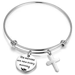 WUSUANED Lamentations 3:23 Scripture Bracelet His Mercies are New Every Morning Christian Jewelry