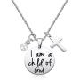 IDS Bible Verse Necklace I Am A Child of God Necklace - Baptism Gifts, Baby Shower, Godchild Gift Cross Necklace