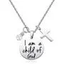 IDS Bible Verse Necklace I Am A Child of God Necklace - Baptism Gifts, Baby Shower, Godchild Gift Cross Necklace