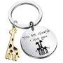 SEIRAA You Bet Giraffe I Love You Keychain Funny for Boyfriend Girlfriend Giraffe Lover Jewelry Friendship Keychain