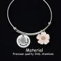 Ohana Bracelet for Women Hawaiian Disney Bracelets Jewelry Engraved Ohana Forever for Always with Hibiscus Charm