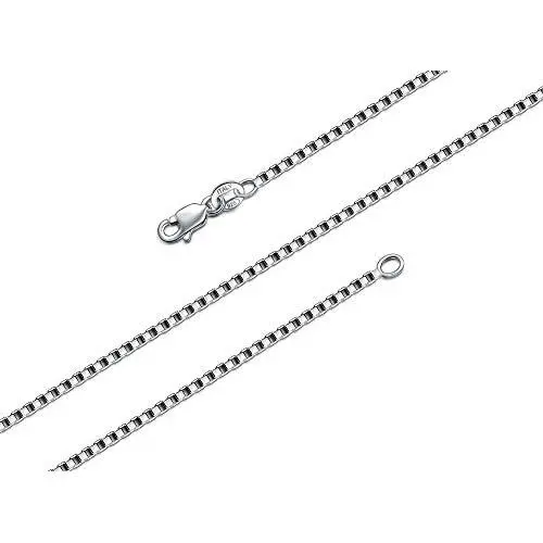 BORUO 925 Sterling Silver Box Chain Necklace, 1mm 1.5mm Solid Italian Nickel-Free Lobster Claw Clasp 14-30 Inch BORUO 925 Sterling Silver Box Chain Necklace, 1mm 1.5mm Solid Italian Nickel-Free Lobster Claw Clasp 14-30 Inch