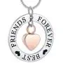 zeqingjw Heart Urn Necklace Cremation Jewelry for Ashes Stainless Steel Circle of Life Engraved Forever Best Friend Memorial Ashes Jewelry