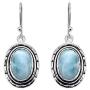 YoTreasure 1.50'' Larimar Dangle Earrings Solid 925 Sterling Silver