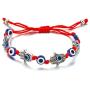 kelistom Kabbalah Multi Evil Eye Hamsa Hand Red String Bracelet for Protection and Luck, Handmade String Bracelets for Women Men Teens, 1/2 PCS/Pack