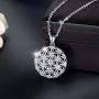 INFUSEU Sterling Silver Pendant Necklace for Women Girls, Dainty Cubic Zirconia Fine Jewelry Gift, 18 Inch Chain