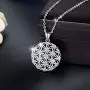 INFUSEU Sterling Silver Pendant Necklace for Women Girls, Dainty Cubic Zirconia Fine Jewelry Gift, 18 Inch Chain