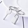 Asymmetric Key Lock Hoop Dangle Earrings Minimalist Geometric Big Circle Round Hook Drop Earring Women Fashion Ear Jewelry