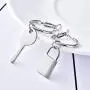 Asymmetric Key Lock Hoop Dangle Earrings Minimalist Geometric Big Circle Round Hook Drop Earring Women Fashion Ear Jewelry