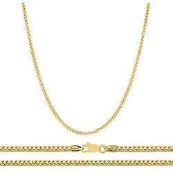 Orostar 14K Gold 1.5MM Franco Square Box Link Chain for Men & Women | 14K Diamond Cut Franco Link Chain Necklace | Size 16-30 inches