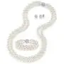 THE PEARL SOURCE Sterling Silver Round White Freshwater Cultured Pearl Double Strand Necklace, Bracelet & Earrings Set in 17-18'' Princess Length for Women THE PEARL SOURCE Sterling Silver Round White Freshwater Cultured Pearl Double Strand Necklace, Bracelet & Earrings Set in 17-18'' Princess Length for Women