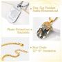 Custom4U Personalized Photo Necklace Zodiac Sign 12 Constellation Stainless Steel/Black/Gold Medallion Coin/Dog Tag Pendant Name Engrave with Chain Lucky Charm Customized Jewelry Gifts for Women Men