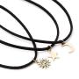 CanB Moon and Star Black Summer Choker Necklace Layered Velvet Sun Pendant Necklaces Jewelry for Women and Girls