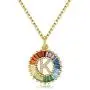 SISMIURRA Initial Necklace for Women, 18K Gold Plated Copper or Sterling Silver A-Z 26 Letter Pendant Necklace, AAAAA Rainbow Cubic Zirconia Round Necklace, Delicate Gifts for Her