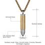 U7 Men Women Personalized Bullet Necklace Stainless Steel or 18K Gold Plated Pendant 4 Colors, Lords Prayer/Vintage Cross Style