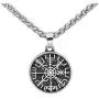 GuoShuang Stainless Steel Nordic Viking Rune Compass Amulet Pendant Necklace Small Size with Valknut Gift Bag GuoShuang Stainless Steel Nordic Viking Rune Compass Amulet Pendant Necklace Small Size with Valknut Gift Bag